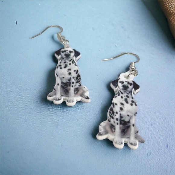 Charming NWT Dalmatian Earrings - Perfect Dog Mom Jewelry, Cute Dog Accessories - Picture 3 of 5